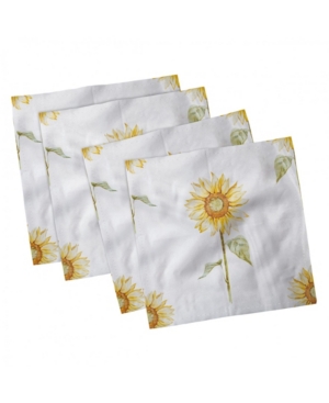 Ambesonne Sunflower Set of 4 Napkins 18