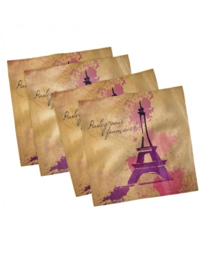 Ambesonne Eiffel Tower Set of 4 Napkins 18
