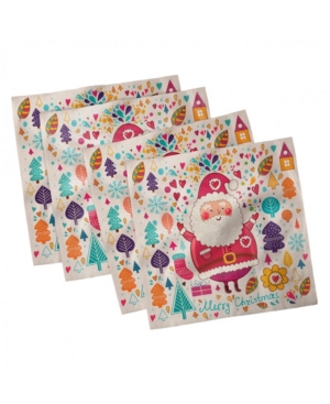 Ambesonne Christmas Set of 4 Napkins 18