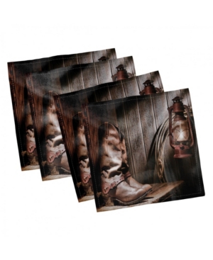 Ambesonne Western Set of 4 Napkins 18