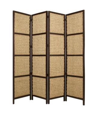 Screen Gems Handmade Seagrass 4 Panel 8' Braided Rope Screen - Macy's