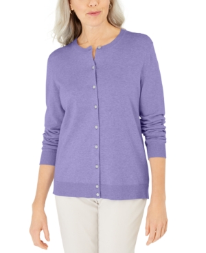 Karen Scott Petite Crew-Neck Cardigan Created for Macy's