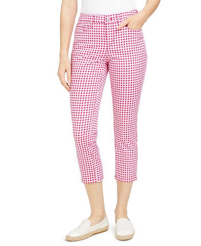 Charter Club Pink Gingham Cropped Capri Pants size 10