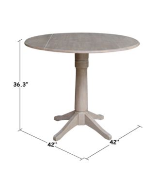 42" Round Dual Drop Leaf Pedestal Table