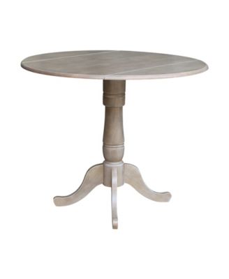 42" Round Dual Drop Leaf Pedestal Table
