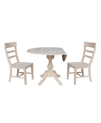 42" Round Top Pedestal Table with 2 Chairs