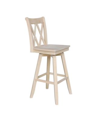 Double X Back Bar Height Stool with Swivel and Auto Return