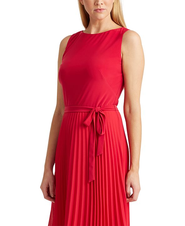 ralph lauren pleated georgette dress