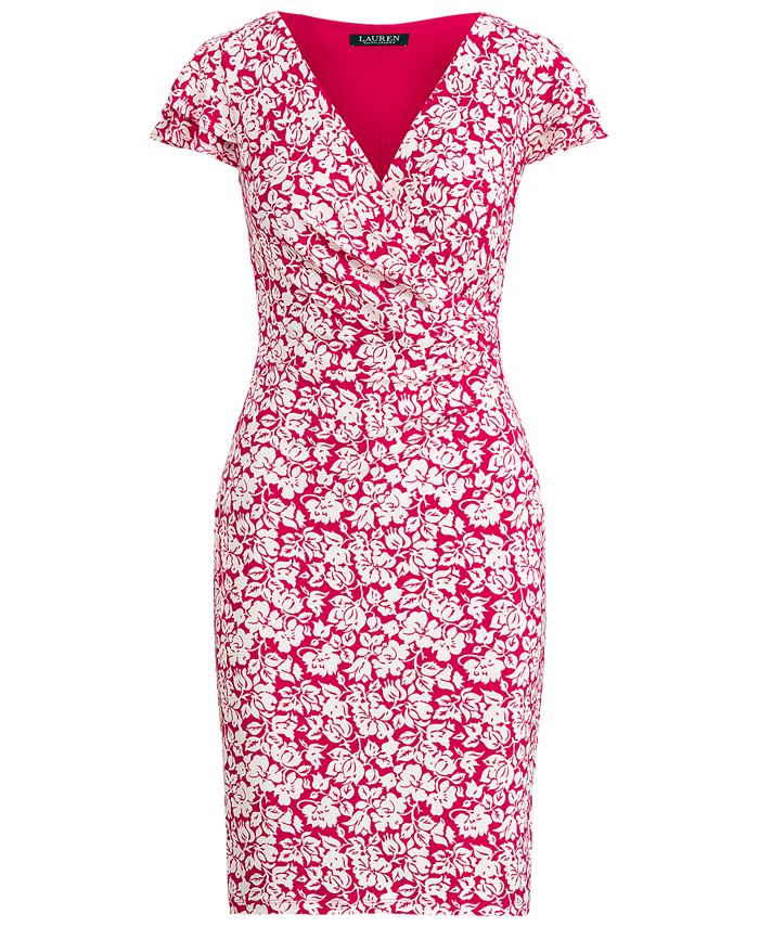 Lauren Ralph Lauren Petite Floral Flutter-Sleeve Dress - Macy's