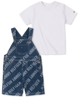 Tommy Hilfiger Baby Boys Denim Shortall T-Shirt Set