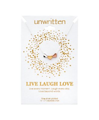 Tri-Tone Silver Plated Triple Heart Necklace