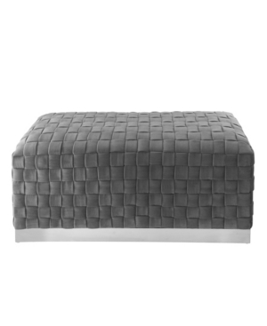 Nicole Miller Satine Woven Bench With Metal Base In Gray
