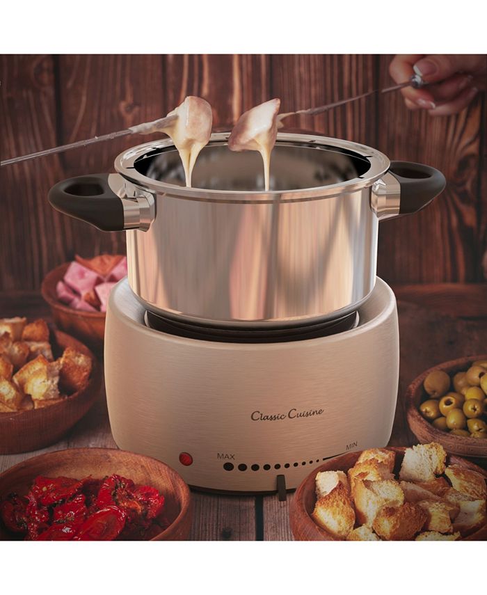 Classic Cuisine Stainless Steel Fondue Pot Set 10" Forks Macy's
