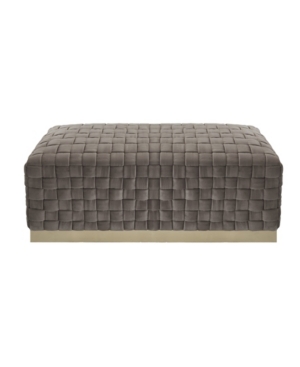 Nicole Miller Satine Woven Bench With Metal Base In Taupe