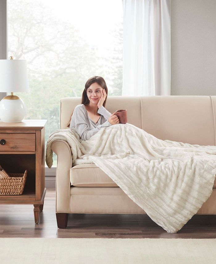 Beautyrest Duke Faux Fur 18lbs Weighted Blanket & Reviews Blankets