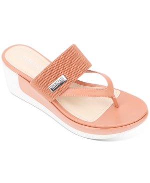 Kenneth Cole Reaction Women's Pepea Cross Thong Wedge Sandals Women's Shoes