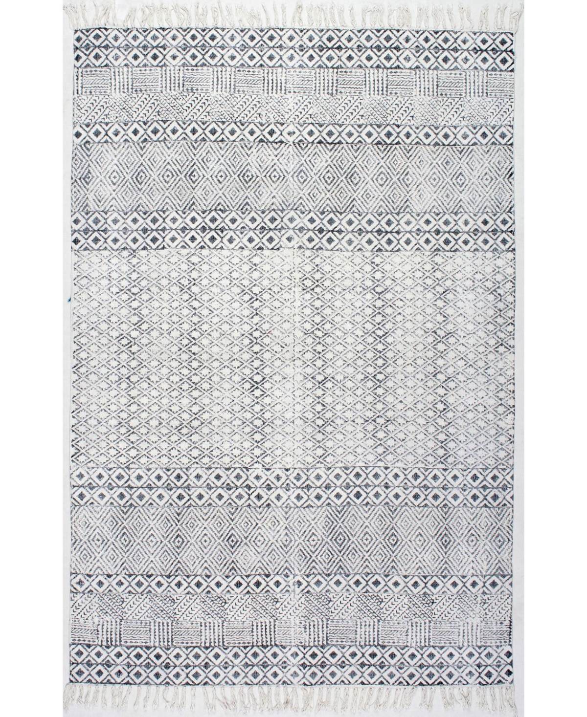 nuLoom Cherai Flatweave Ammie Gray 6' x 9' Area Rug - Gray