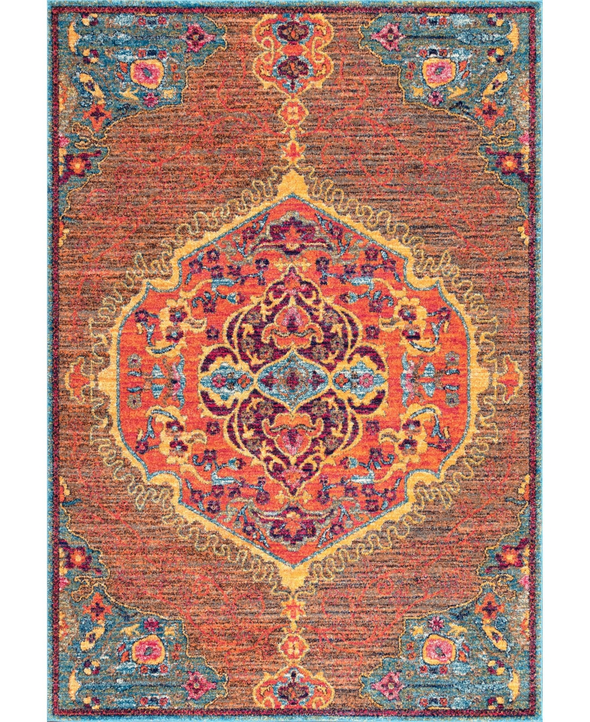 nuLoom Bodrum Vintage-Inspired Medallion Maranda 8' x 10' Area Rug - Orange