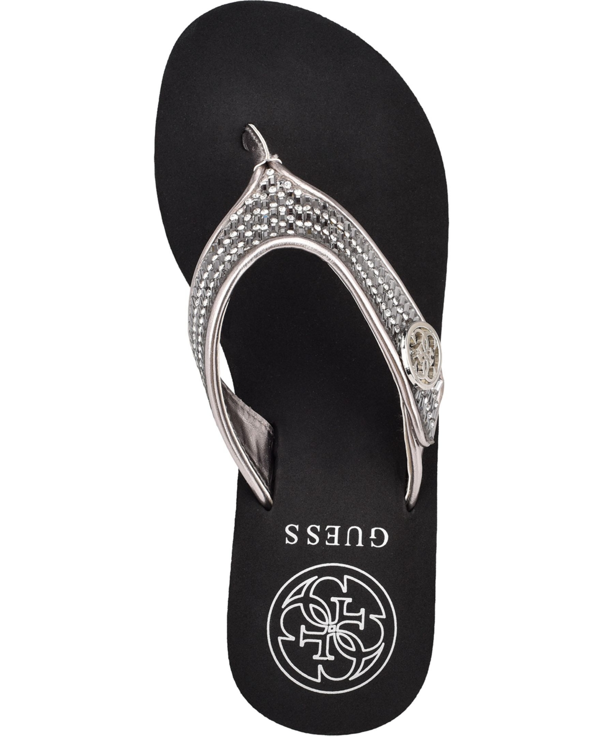 Guess Women's Sarraly Eva Logo Wedge Sandals In Disco Rhinestone