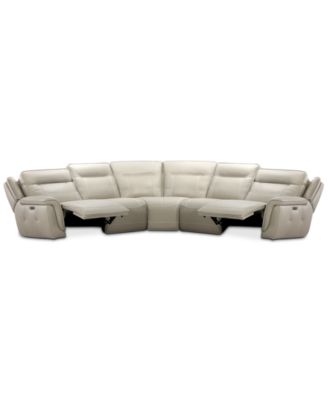 Lenardo 5-Pc. Leather Sectional with 2 Power Motion Recliners, Created for Macy's