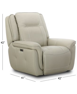 Lenardo 42" Leather Power Recliner, Created for Macy's