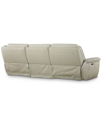 Lenardo 3-Pc. Leather Sofa with 3 Power Motion Recliners, Created for Macy's