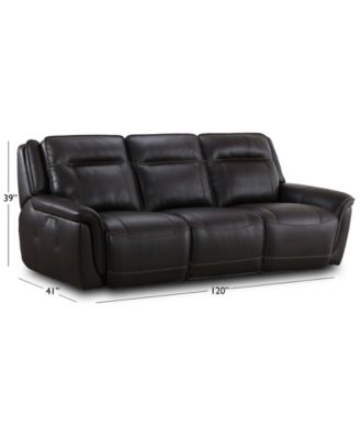 Lenardo 3-Pc. Leather Sofa with 2 Power Motion Recliners, Created for Macy's