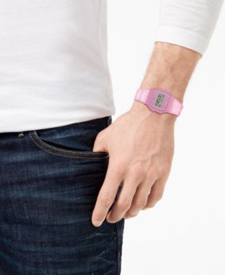 Unisex Digital Pink Jelly Strap Watch 35.2mm