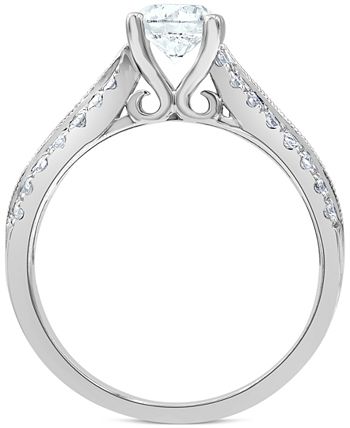Macy's - Diamond Twist Engagement Ring (1-1/8 ct. t.w.) in 14k White Gold