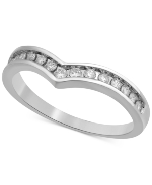image of Diamond Chevron Band (1/4 ct. t.w.) in 14k White or Yellow Gold