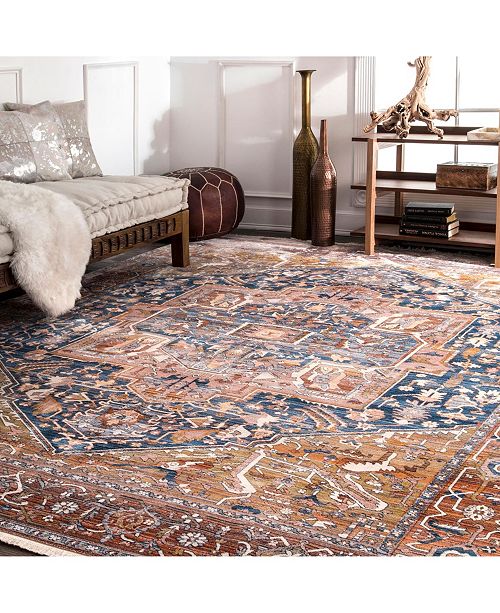 nuLoom Mystic Ehtel Medallion Fringe Rust 8' x 10' Area ...