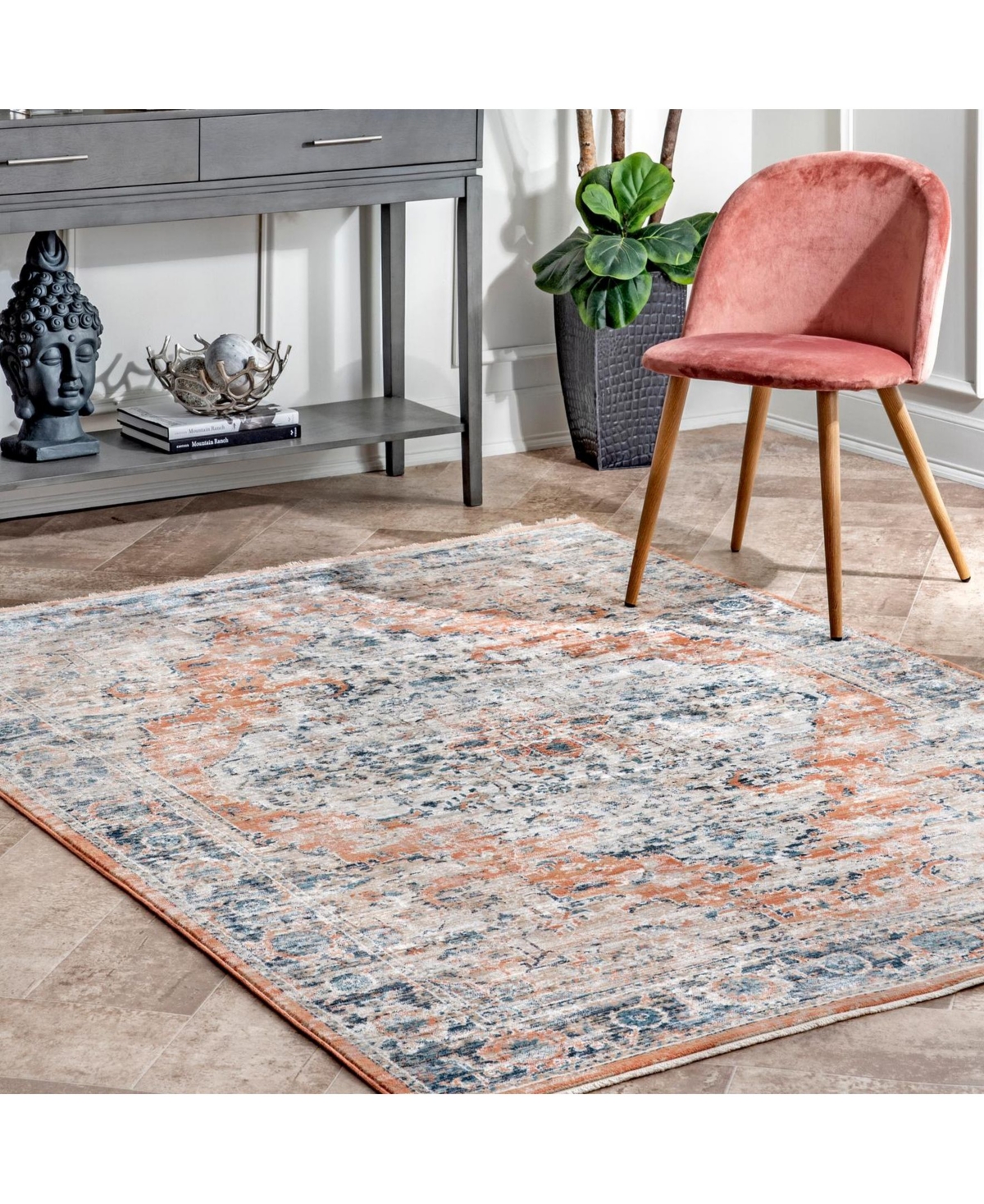 nuLoom Selina Marina Oriental DistressedArea Rug - Beige