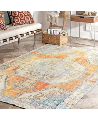 Collina Milana Medallion Faded Orange Area Rug