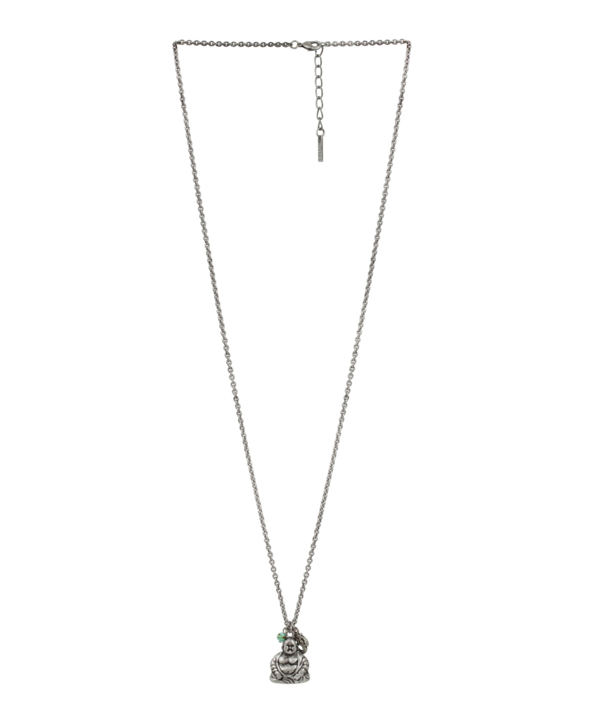 Plated Ox Chain Buddha Necklace - Silver Plated