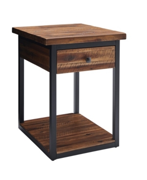 Shop Alaterre Furniture Claremont Rustic Wood End Table With Drawer And Low Shelf In Brown