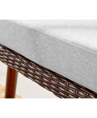 Athens All-Weather Wicker Seat Outdoor Bench with Cushions