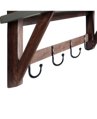 Brookside Cement-Top Wood Entryway Coat Hook and Bench