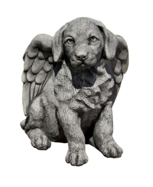Shop Campania International Angel Puppy Garden Statue In Black