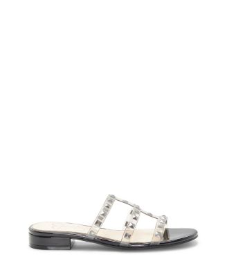 caira2 studded clear & cork sandals