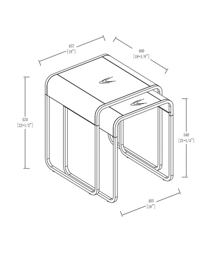 Walker Edison CLOSEOUT Curved Metal 2 Piece Set Nesting Tables Macy's