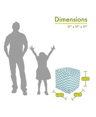 Chevron Ottoman Pouf Cube with Removable Cover 17" x 17"