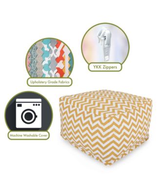 Chevron Ottoman Square Pouf with Removable Cover 27" x 17"