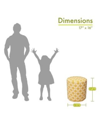 Links Ottoman Round Pouf with Removable Cover 16" x 17"