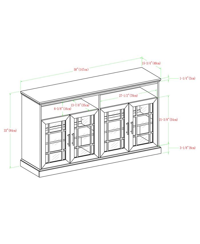 Walker Edison Classic Glass Door TV Console Macy's