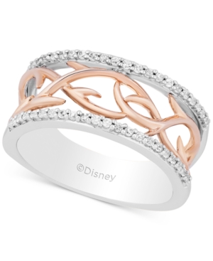 Enchanted Disney Villains Diamond Maleficent Vine Ring (1/5 ct tw) in Sterling Silver & 14k Rose Gold