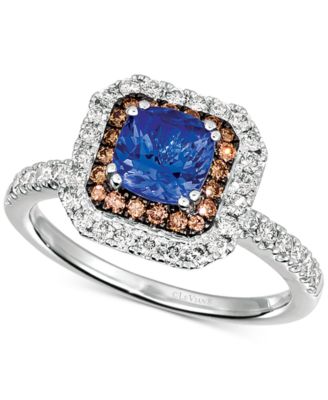 Le Vian - Blueberry Tanzanite (9/10 ct. t.w.) & Diamond (5/8 ct. t.w.) Halo Ring in 14k White Gold