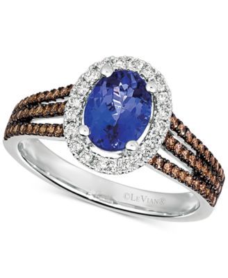 Le Vian - Blueberry Tanzanite (1 ct. t.w.) & Diamond (1/2 ct. t.w.) Ring in 14k White Gold