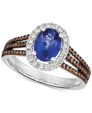 image of Le Vian Blueberry Tanzanite (1 ct. t.w.) & Diamond (1/2 ct. t.w.) Ring in 14k White Gold