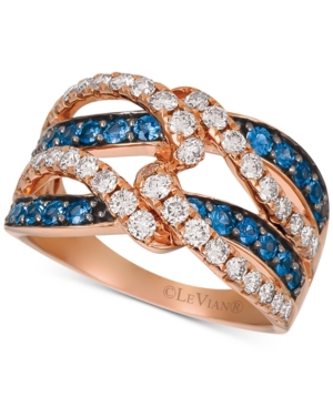 image of Le Vian Blueberry Sapphire (5/8 ct. t.w.) & Diamond (7/8 ct. t.w.) Ring in 14k Rose Gold