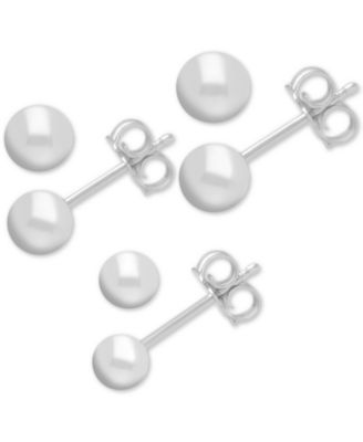 And Now This 3-Pc Set Silver Plated Ball Stud Earrings - Silver 14$